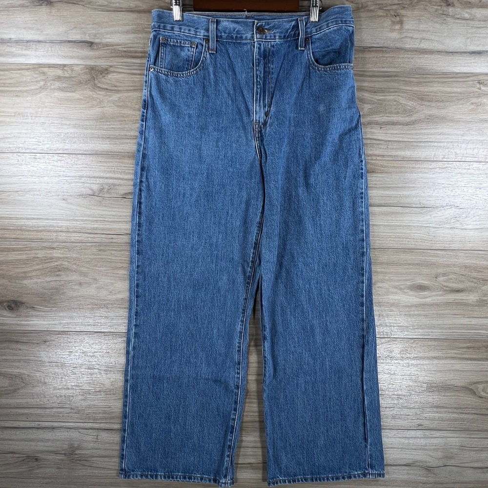 Levis High Waisted Straight Jeans Womens 34x28 Medium Wash Denim A0092-0001